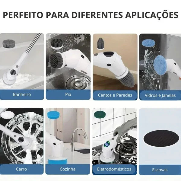 MegaClean Esfregão Elétrico 9 em 1 - Limpa tudo