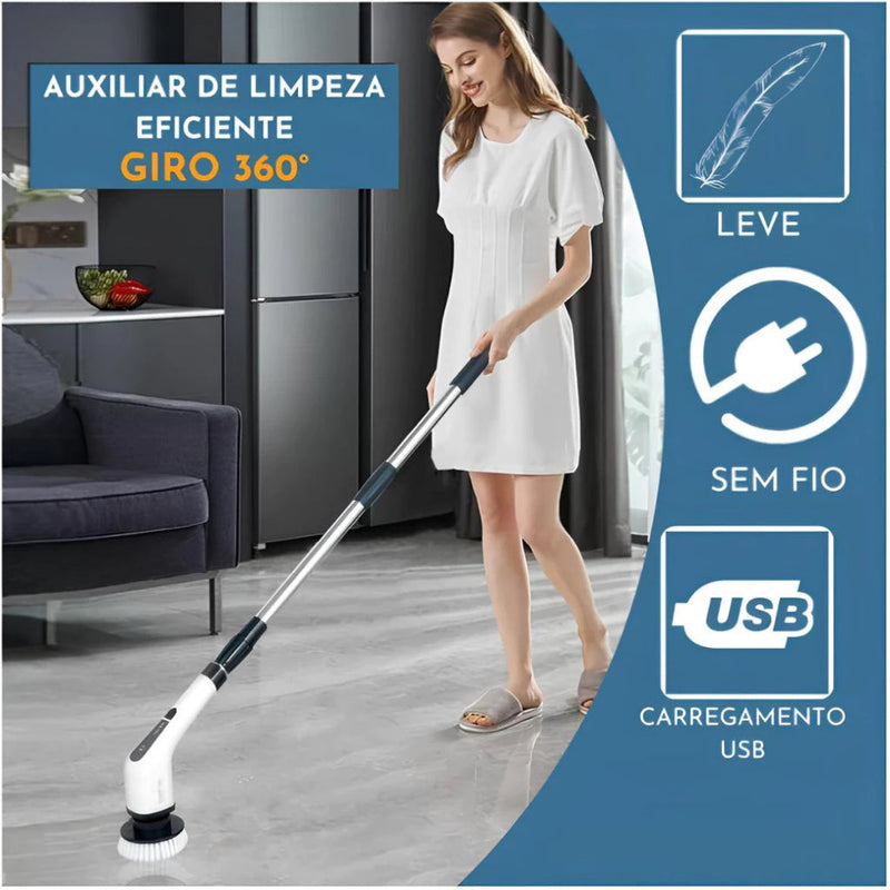 MegaClean Esfregão Elétrico 9 em 1 - Limpa tudo