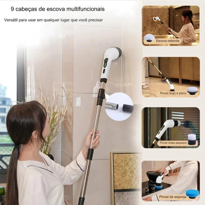 MegaClean Esfregão Elétrico 9 em 1 - Limpa tudo