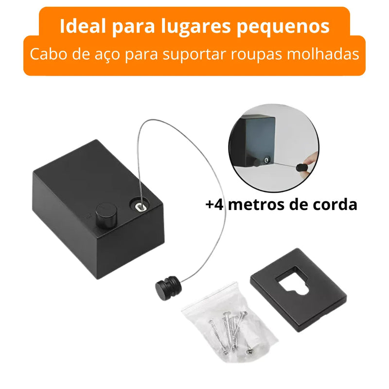 Varal Retrátil Invisível de Aço inox - Praticidade ao seu alcance